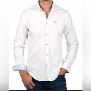 Boss Men's Casual White Button Down Shirt 👔